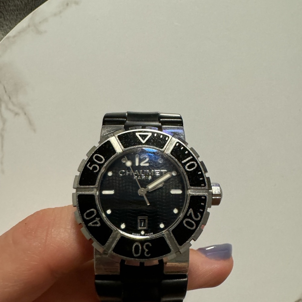 Unisex Chaumet Class one , steel, black rubber bracelet